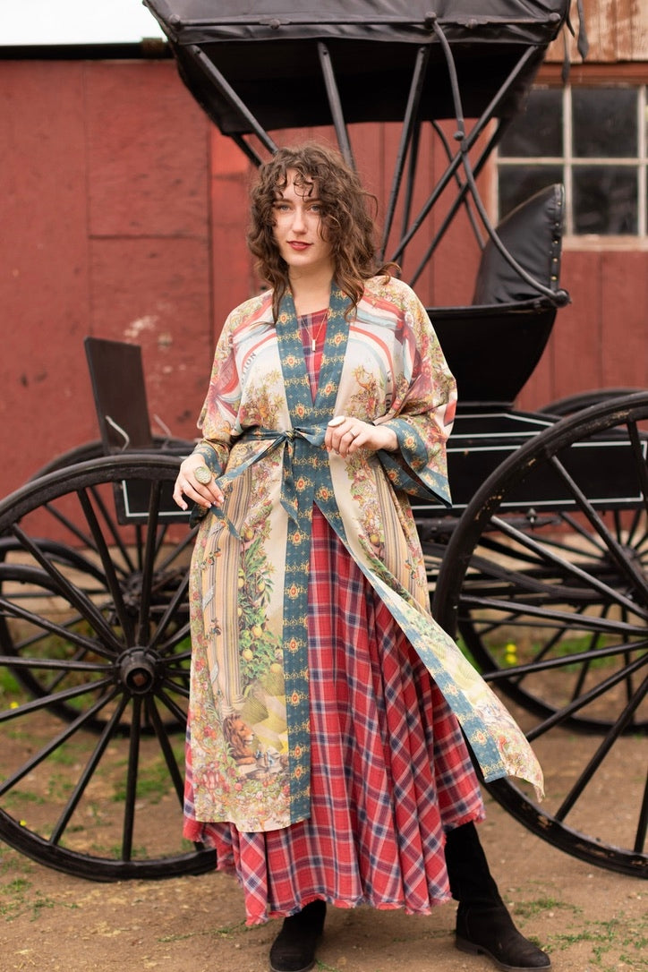 Market Of Stars - Love Revolution - Opera Duster Kimono Robe - Sun, Horse & Florals