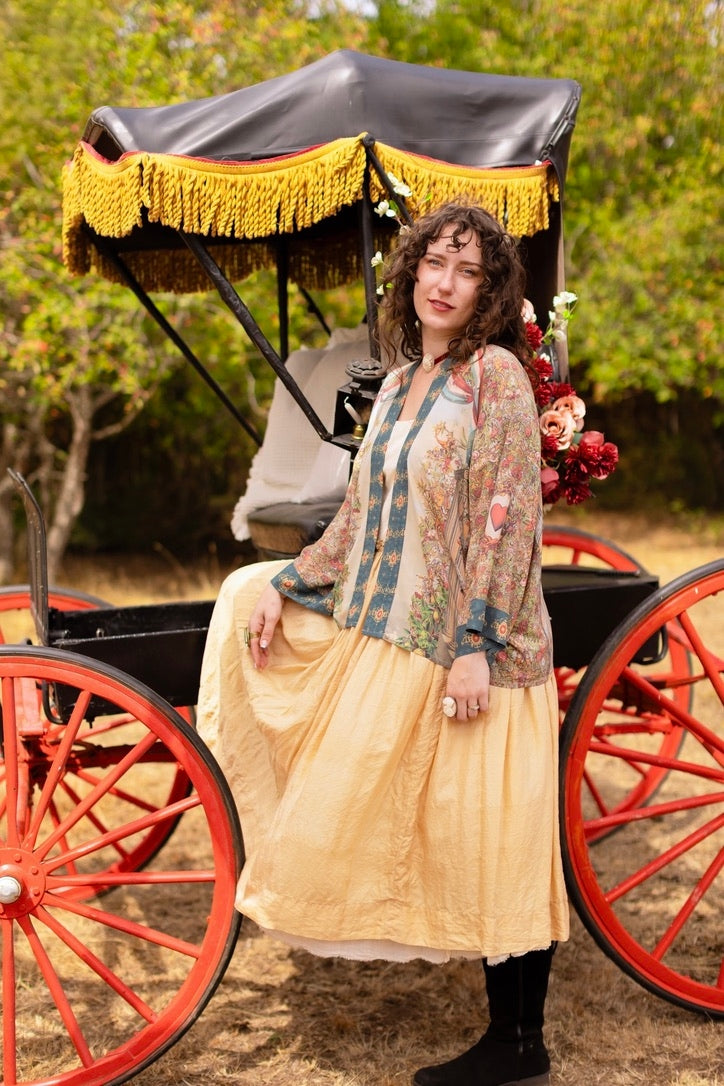 Market Of Stars - Love Revolution - Pixie Duster Crop Kimono - Sun, Horse & Florals