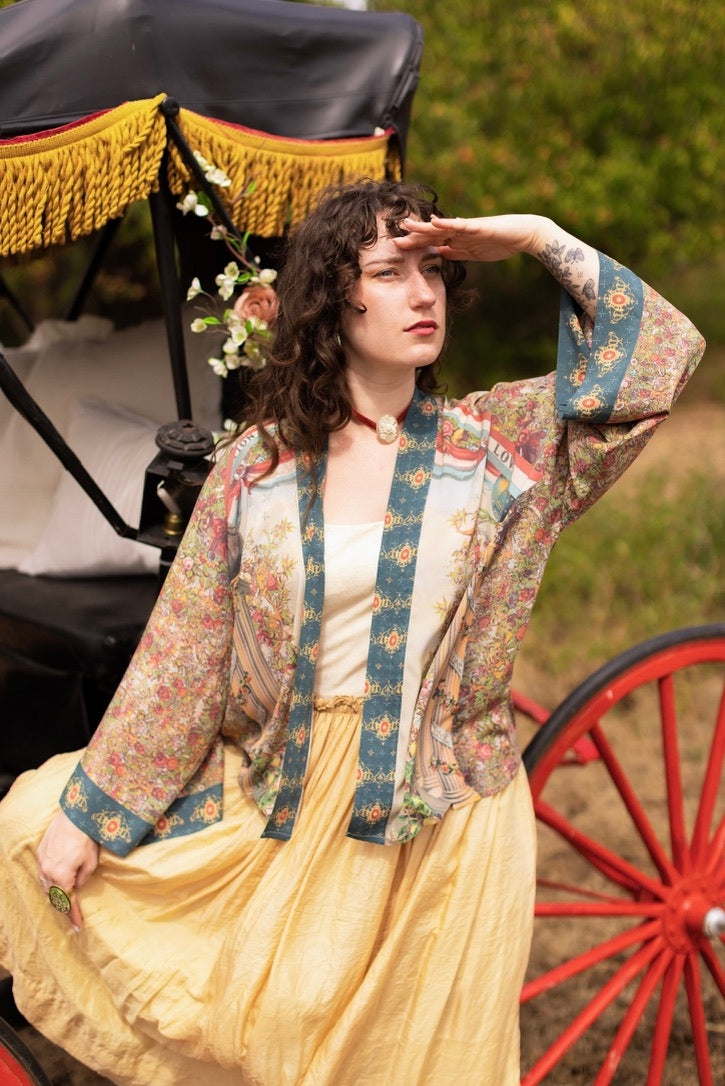 Market Of Stars - Love Revolution - Pixie Duster Crop Kimono - Sun, Horse & Florals