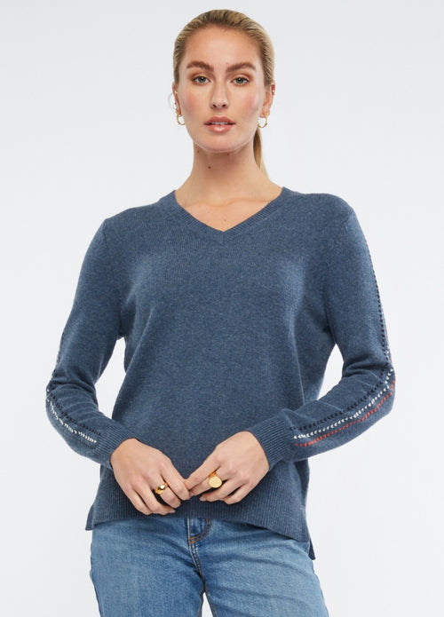 Z & P Handwork Lightweight V Neck Jumper - Various Colours