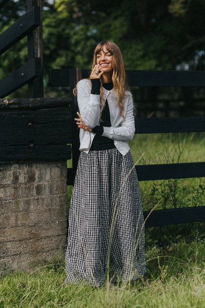Montaigne - Eadie - Relaxed Fit Linen Pants - Gingham