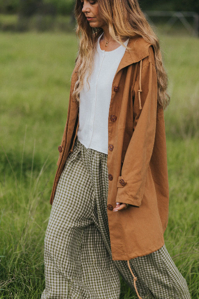 Montaigne - Eadie - Relaxed Fit Linen Pants - Gingham