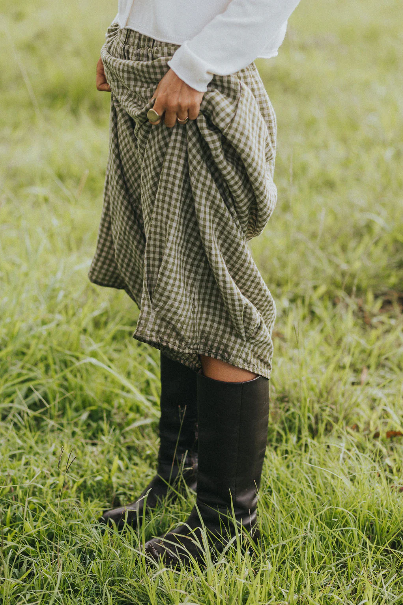 Montaigne - Eadie - Relaxed Fit Linen Pants - Gingham