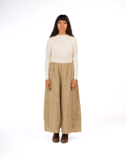 Montaigne - Eadie - Relaxed Fit Linen Pants - Gingham