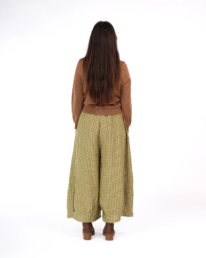 Montaigne - Eadie - Relaxed Fit Linen Pants - Gingham