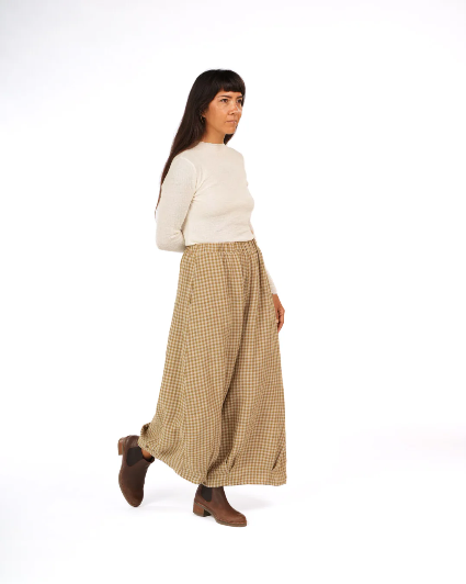 Montaigne - Eadie - Relaxed Fit Linen Pants - Gingham