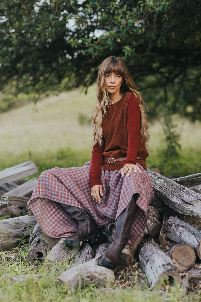 Montaigne - Relaxed Fit French Linen Culottes - Red Check