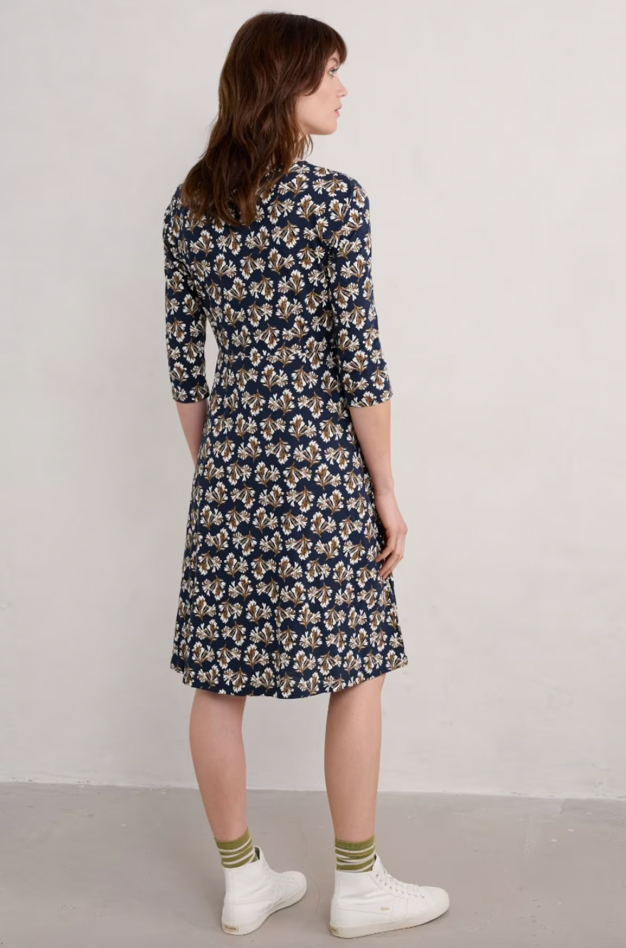 Seasalt Cornwall 3/4 ‘Enor’ Dress - Printed Seaweed Maritime - LAST ONE - Size 10
