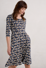 Seasalt Cornwall 3/4 ‘Enor’ Dress - Printed Seaweed Maritime