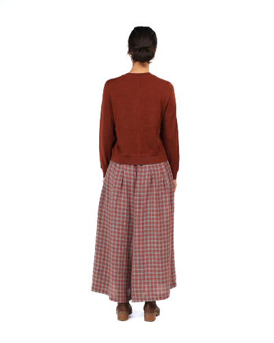Montaigne - Relaxed Fit French Linen Culottes - Red Check