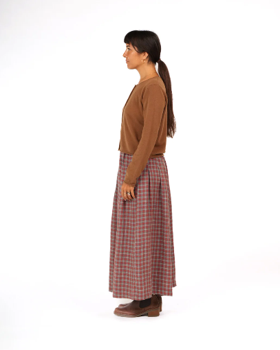 Montaigne - Relaxed Fit French Linen Culottes - Red Check