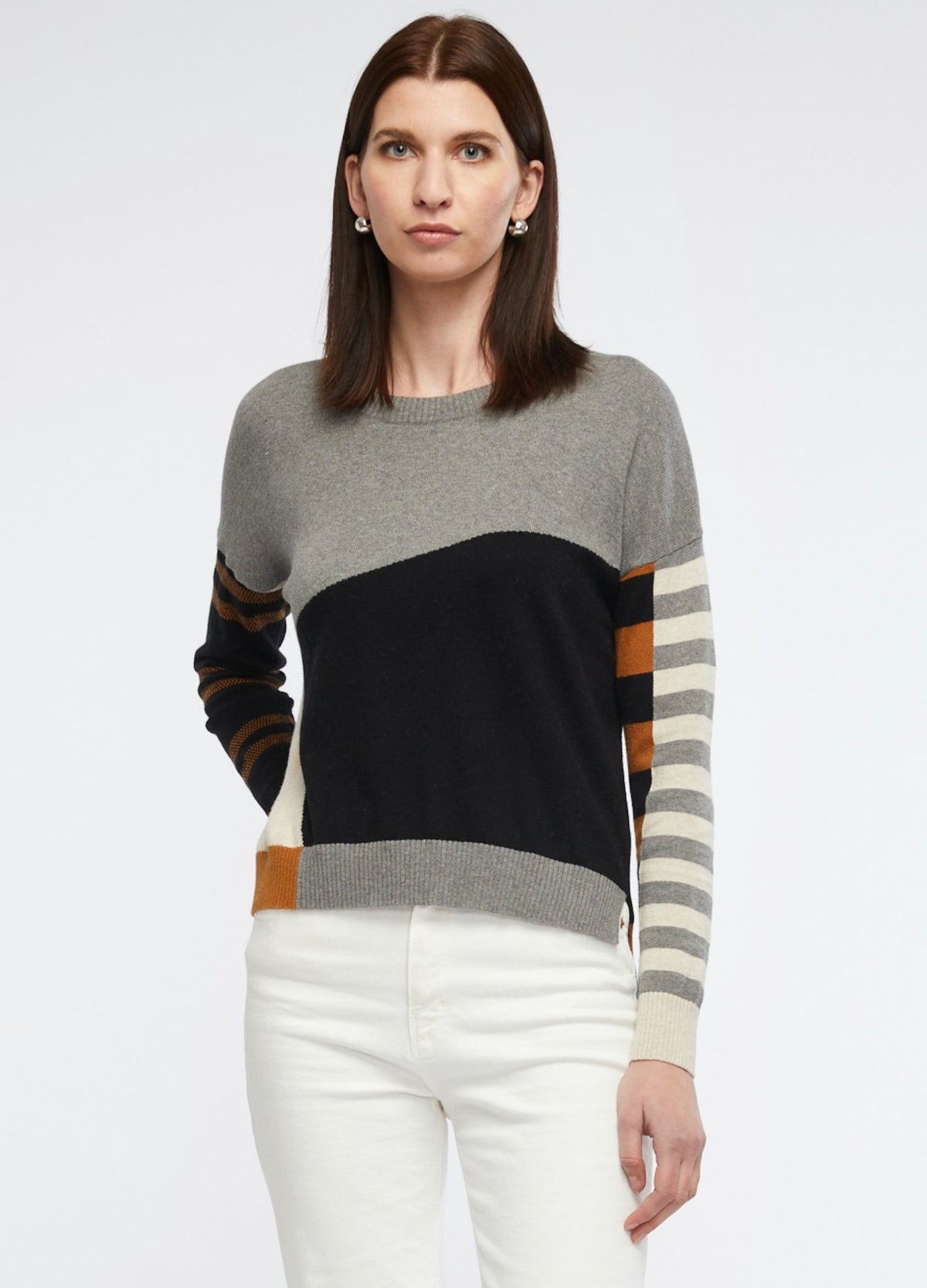 Z & P Eclectic Intarsia Jumper - Cloud - LAST - Size L