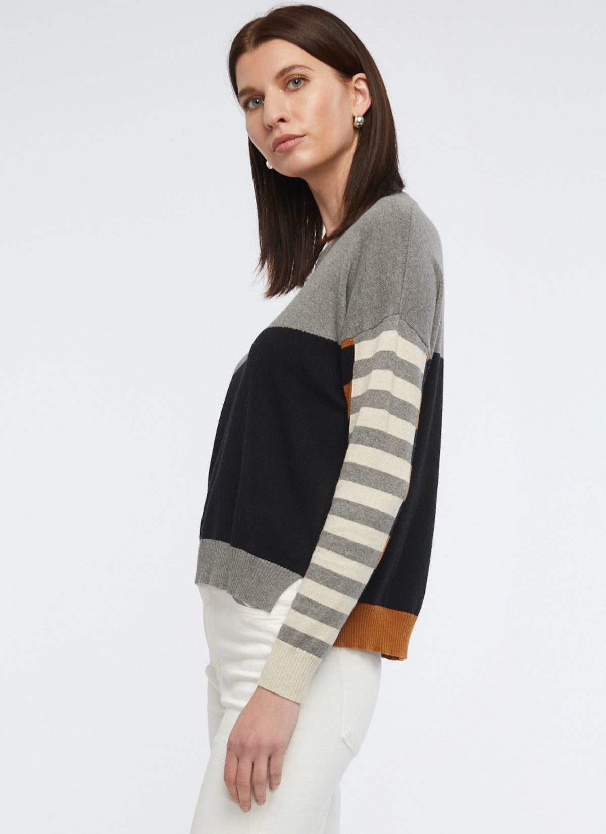 Z & P Eclectic Intarsia Jumper - Cloud - LAST - Size L