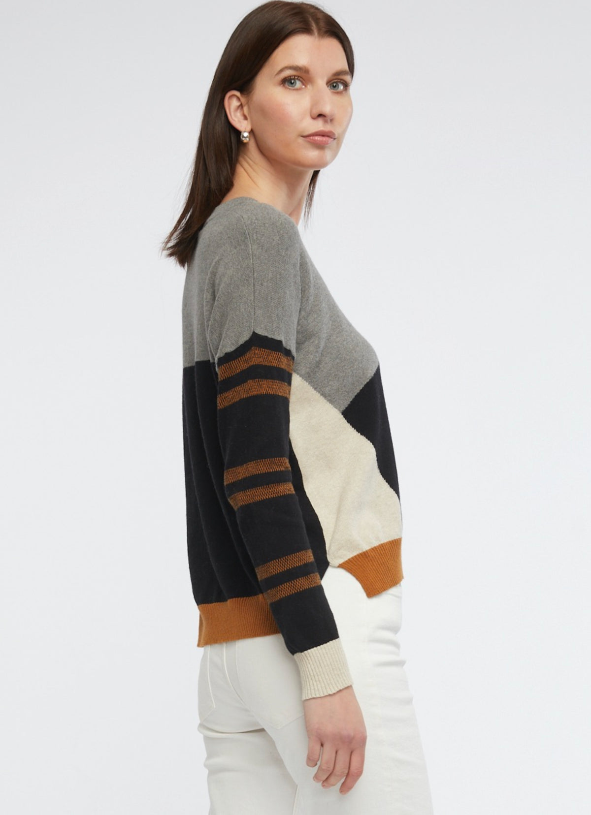 Z & P Eclectic Intarsia Jumper - Cloud - LAST - Size L