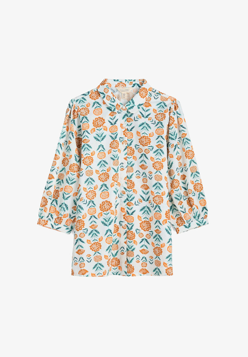 Seasalt Cornwall ‘Hope Cottage’ Blouse - Marigold Woodblock Chalk