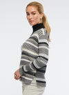 Z & P Multi Stripe Zip Up Jumper - Black