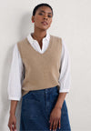 Seasalt Cornwall ‘East View’ Vest V-Neck - Dark Wheat