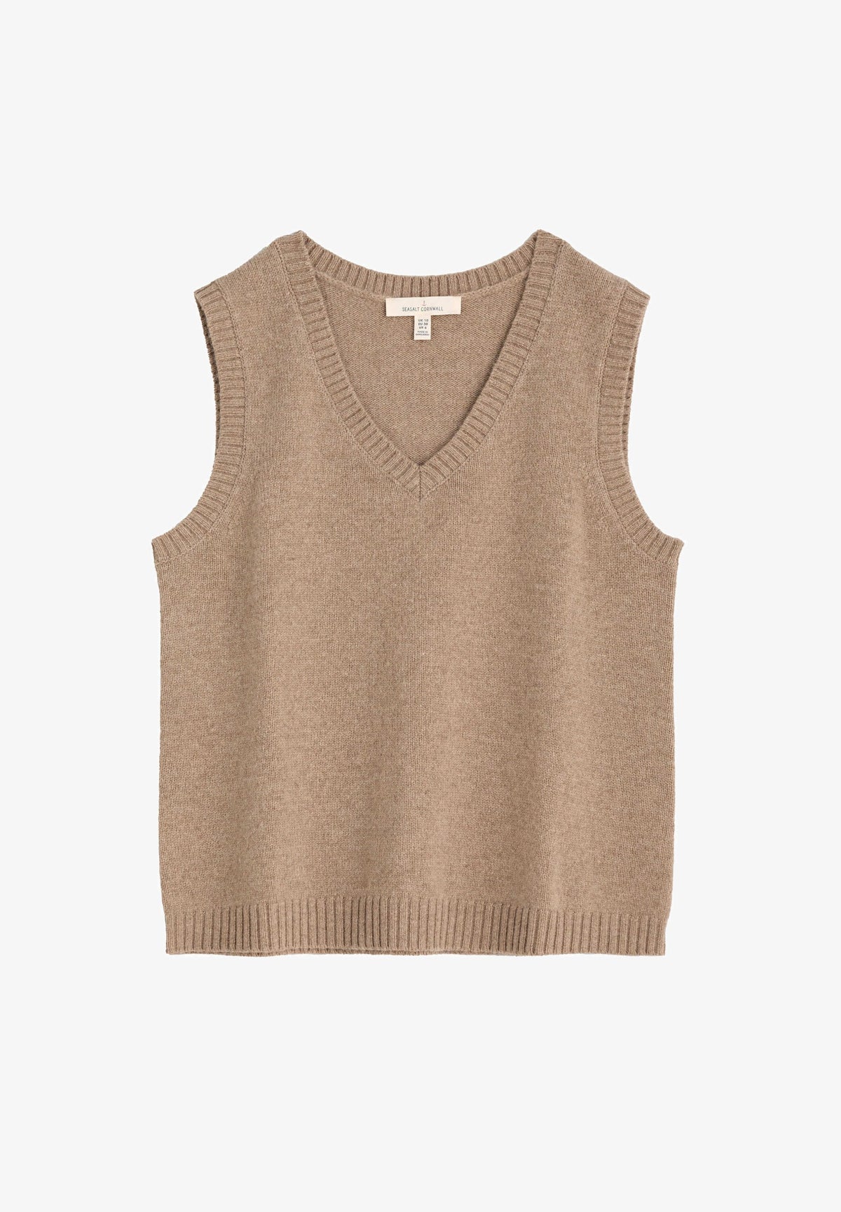 Seasalt Cornwall ‘East View’ Vest V-Neck - Dark Wheat