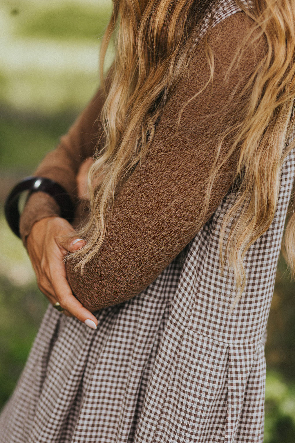 Montaigne - Sartene - French Linen Dress - Tiny Brown Gingham