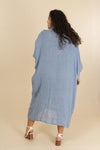 Italian Linen Dress Front Split Short Sleeve V Neck PLUS Size - Various Colours