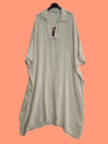 Italian Linen Dress Front Split Short Sleeve V Neck PLUS Size - Various Colours