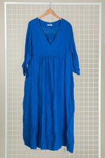 Italian Thick Linen V Neck Dress - Various Colours