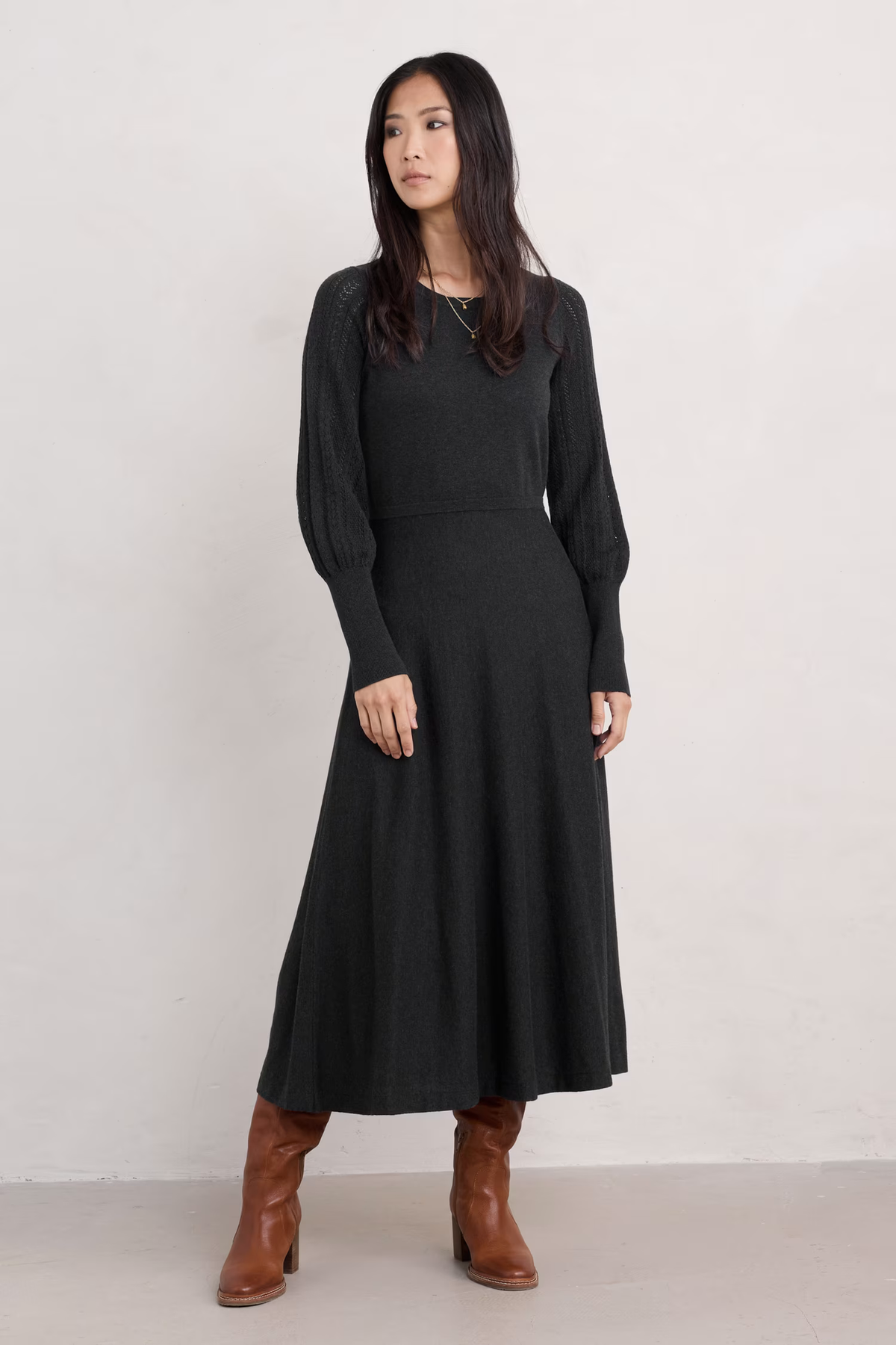 Seasalt Cornwall - Herring Gull - Knitted Dress in GOTS Certified Organic Cotton - Onyx