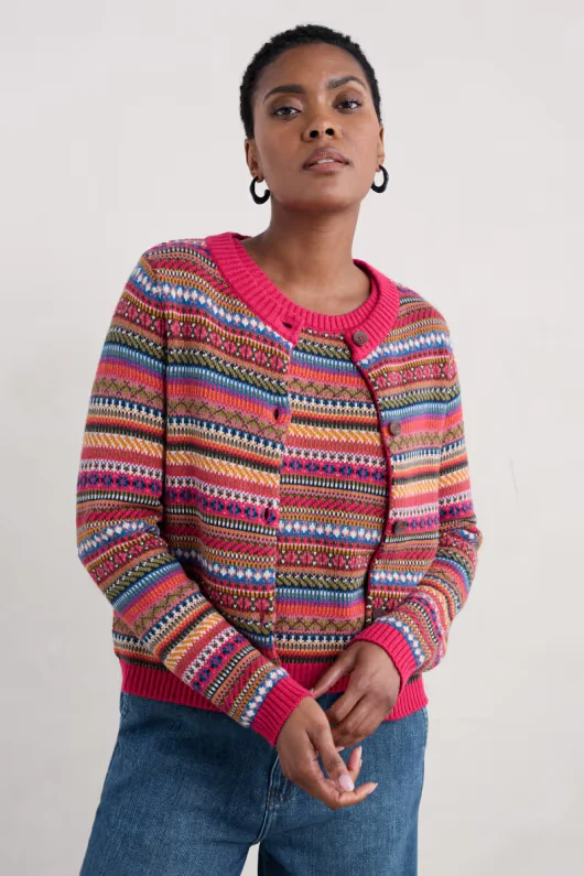 Seasalt Cornwall ‘Cove Cottage’ Cardigan - Seed Pod Oregano Multi