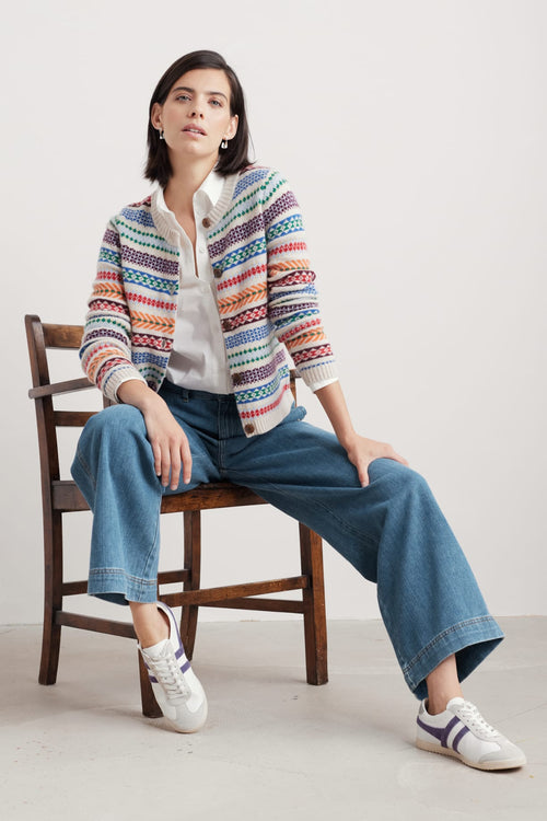 Seasalt Cornwall ‘Percella Cove’ Cardigan - Open Garden Shallows Multi