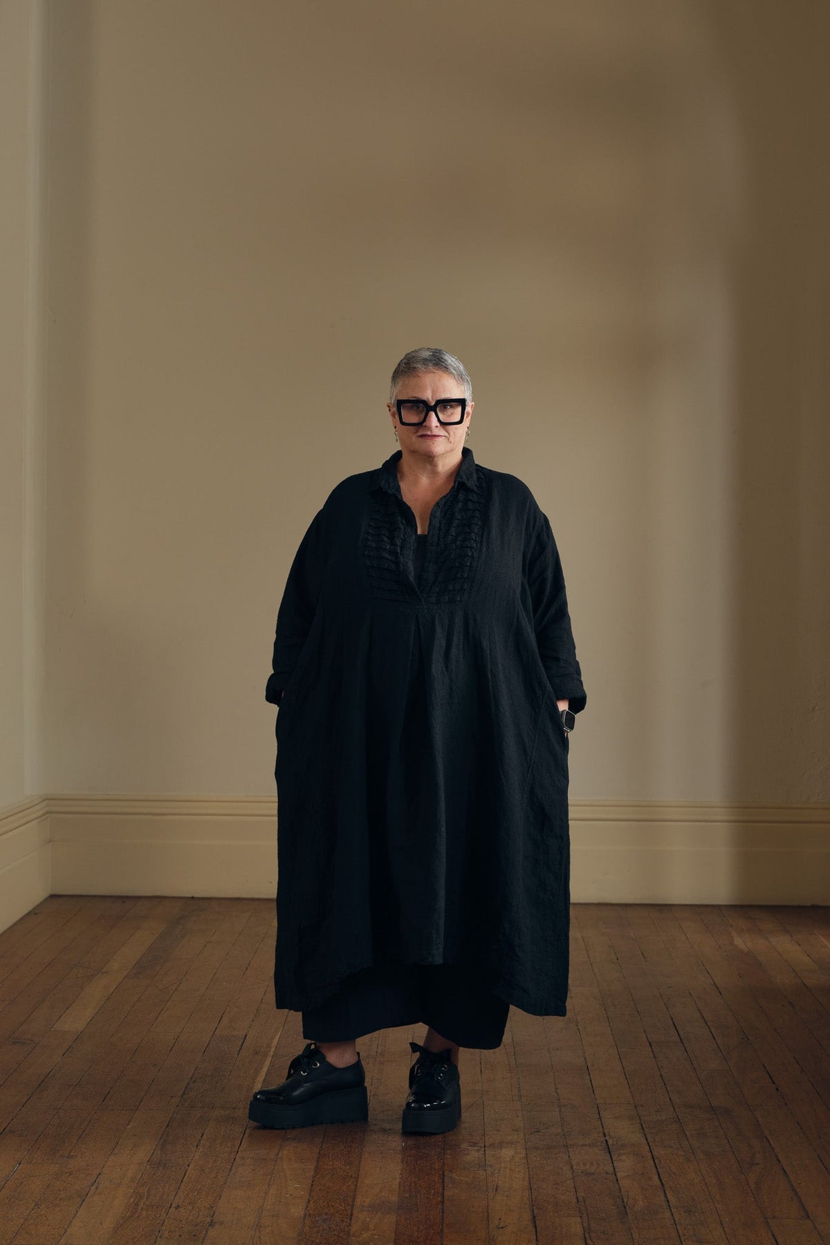 Meg By Design - Yves - Linen Tuxedo Dress - Black