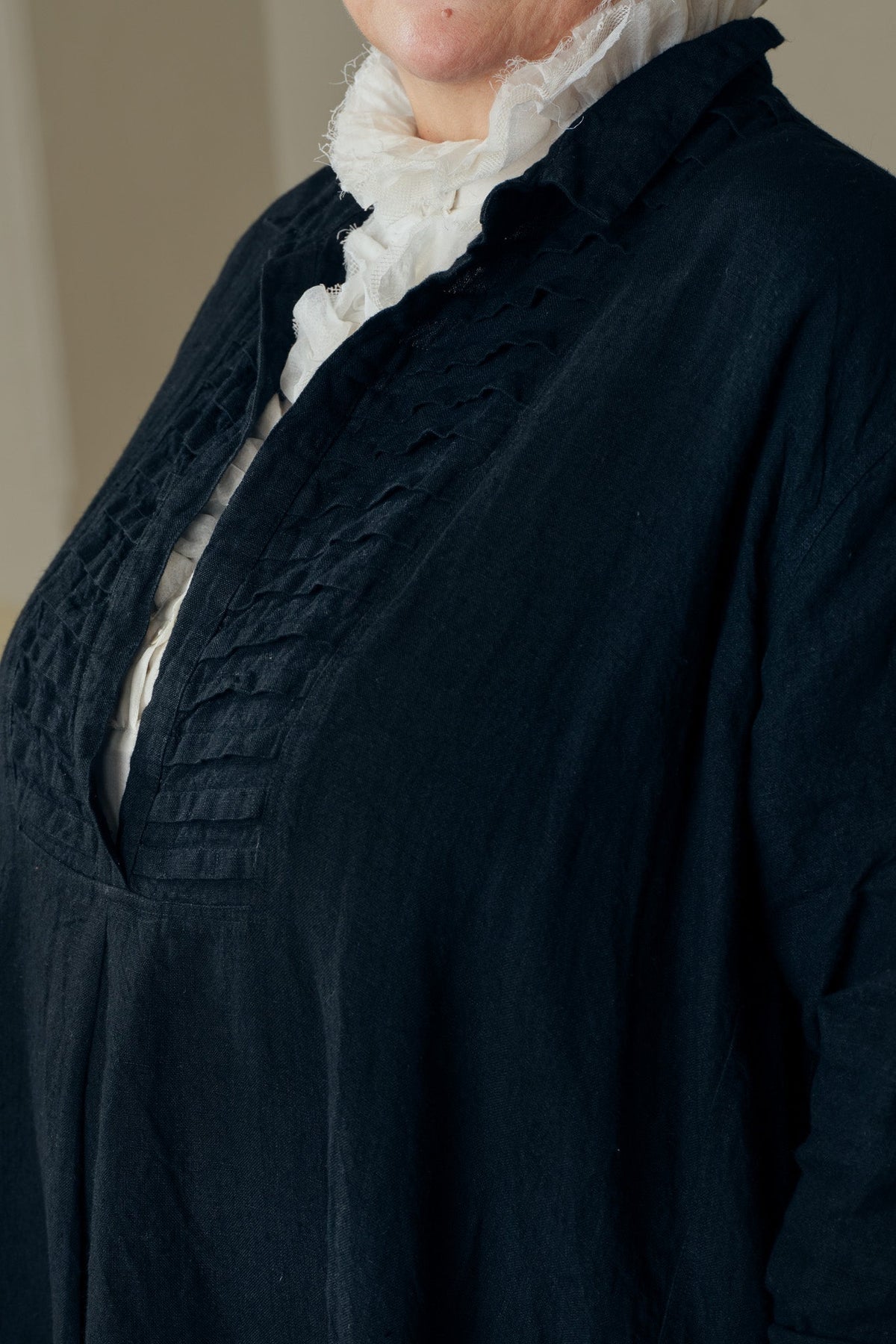 Meg By Design - Yves - Linen Tuxedo Dress - Black