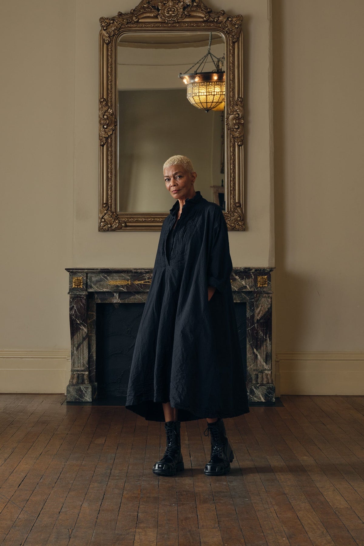 Meg By Design - Marcel  - Cotton Poplin Tuxedo Dress - Black