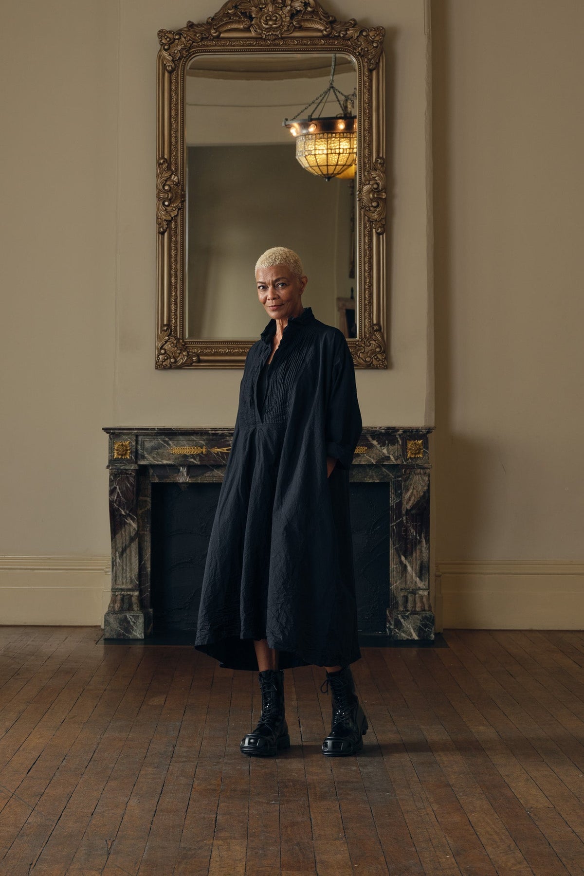 Meg By Design - Marcel  - Cotton Poplin Tuxedo Dress - Black