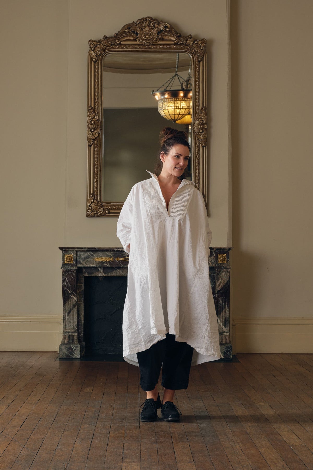 Meg By Design - Marcel  - Cotton Poplin Tuxedo Dress - Black