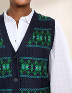 Seasalt Cornwall ‘Partridge’ Waistcoat Vest - Porcelain Maritime Hedgerow