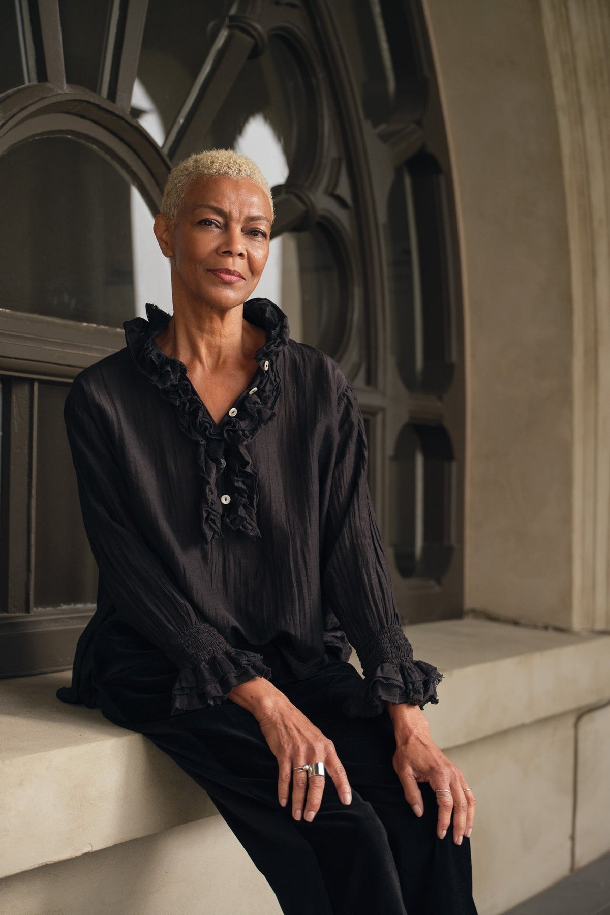 Meg By Design - Odile - Silk Cotton Top Blouse - Black