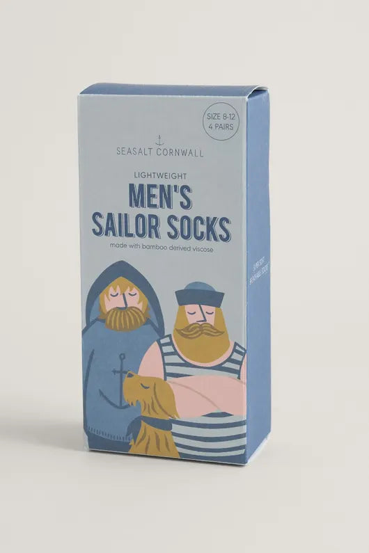 PRE-ORDER -End Of February - Seasalt Cornwall Men's Everyday Socks Box O'4 - Bodelva Mix