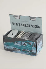 PRE-ORDER -End Of February - Seasalt Cornwall Men's Stormy Seas Socks Box Of 4 - Wind Wash Mix