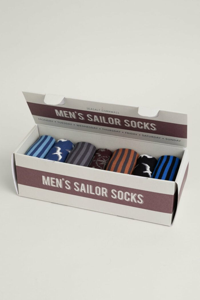 PRE-ORDER -End Of February - Seasalt Cornwall Men's Box Of Socks - Avarack Mix