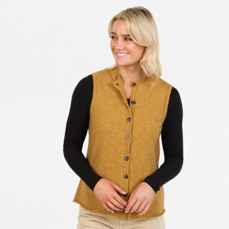 Paihamu - Possum  Merino Sleeveless Cardigan Vest