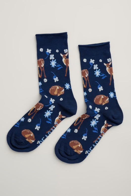 Seasalt Cornwall Women's Bamboo Arty Socks - Gatehouse Dark Night