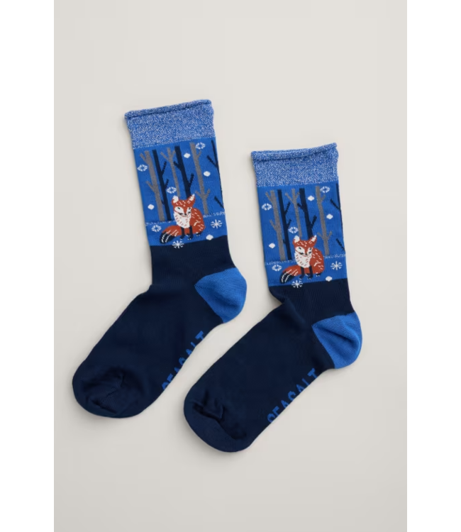 Seasalt Cornwall Snowy Scenes Socks - Snow Step Maritime