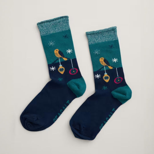 Seasalt Cornwall Snowy Scenes Socks - Fond Song Loch