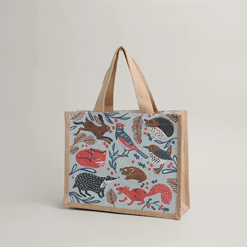 Seasalt Cornwall ‘Cute Jute’ Bag - Midnight Mammals Eggshell