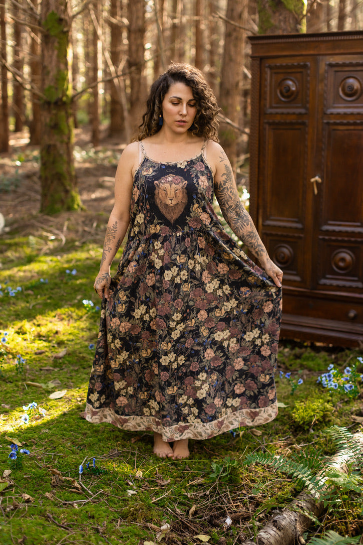 Market Of Stars - Lionheart - Bohéme Maxi Slip Dress - Botanicals & Narnia Print