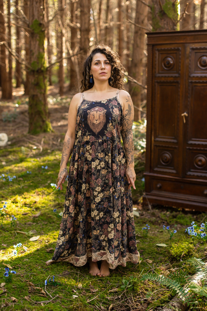 Market Of Stars - Lionheart - Bohéme Maxi Slip Dress - Botanicals & Narnia Print