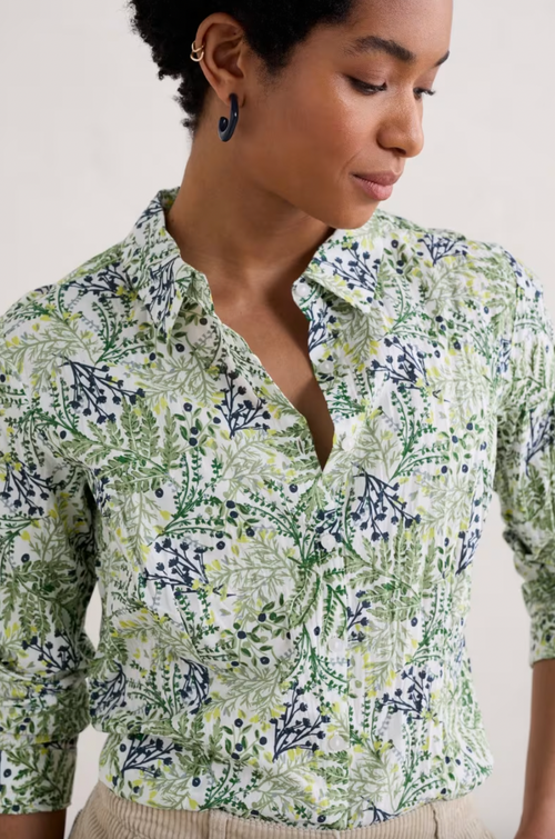 Seasalt Cornwall ‘Larissa’ Shirt - Pressed Fern Chalk