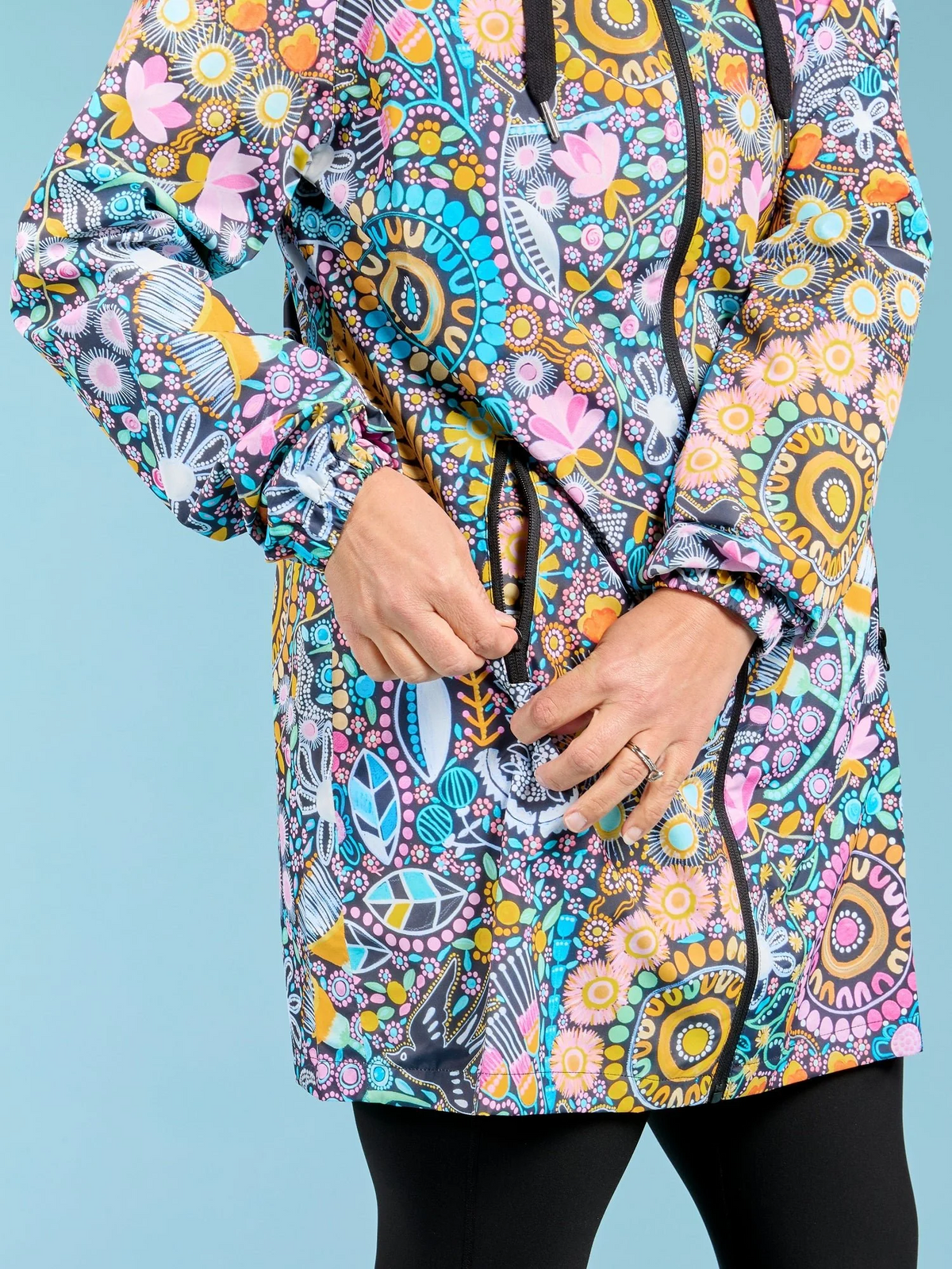 Mama Movement - Coastal Wildflowers Longline Raincoat