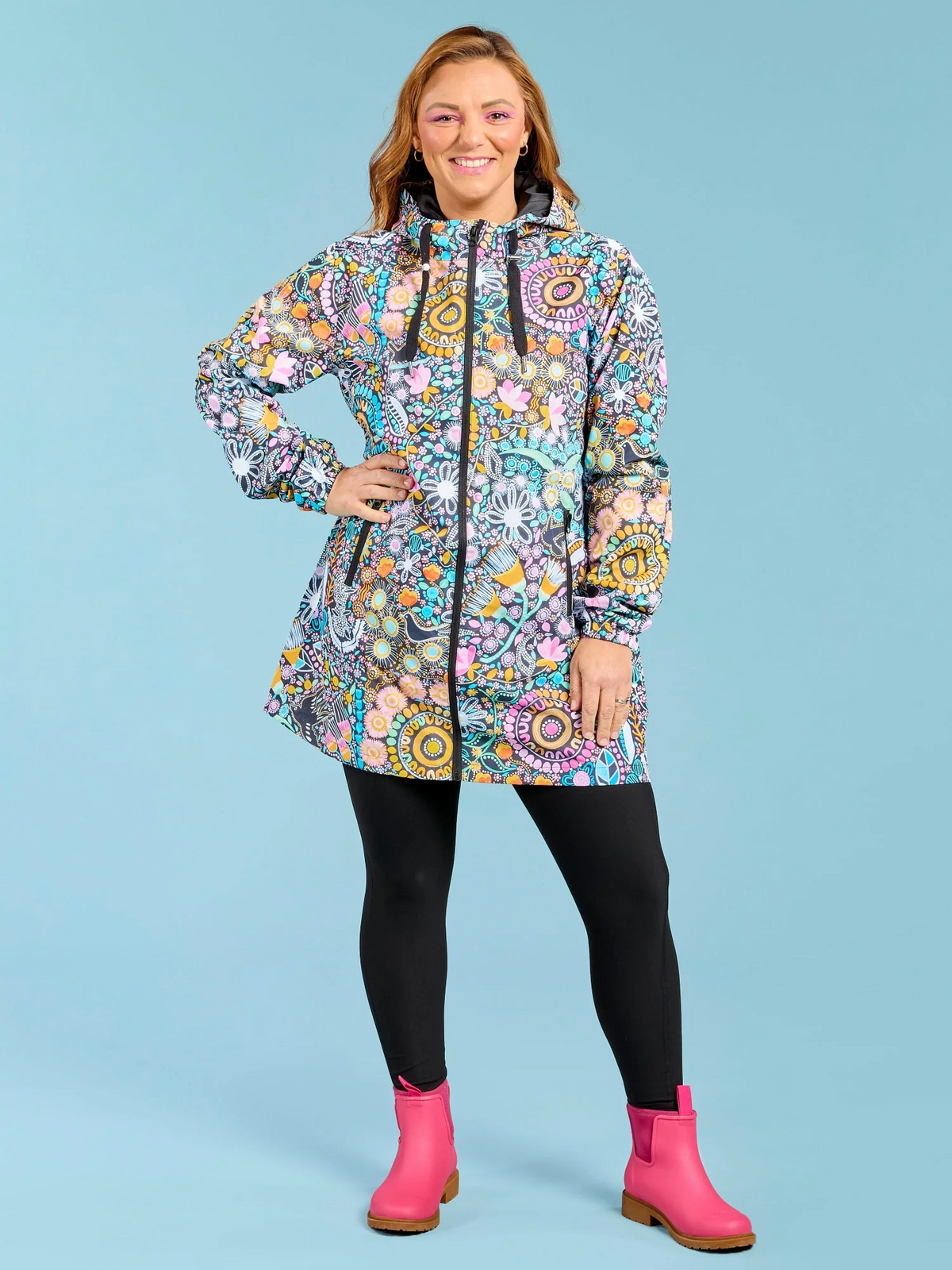Mama Movement - Coastal Wildflowers Longline Raincoat