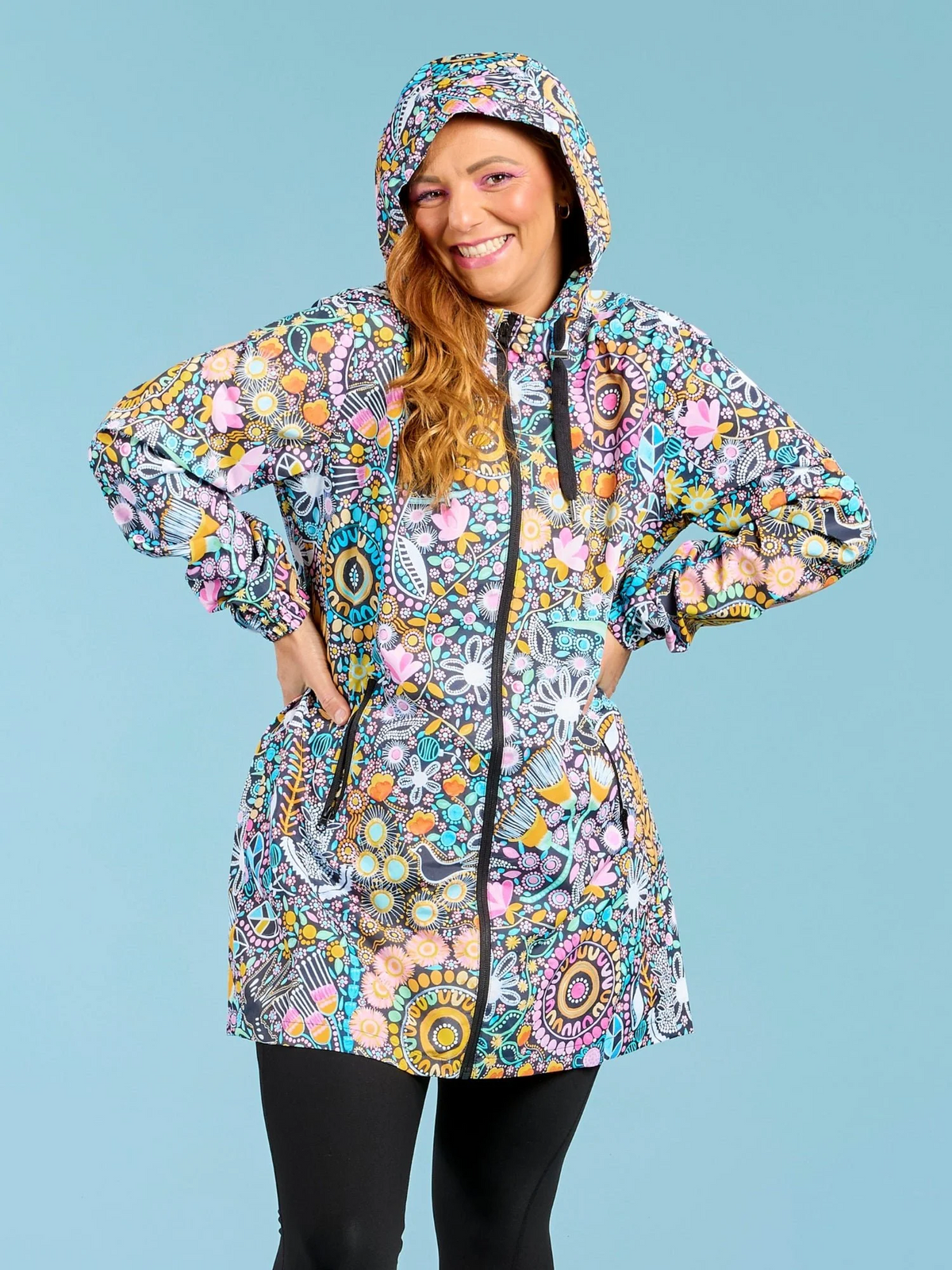 Mama Movement - Coastal Wildflowers Longline Raincoat